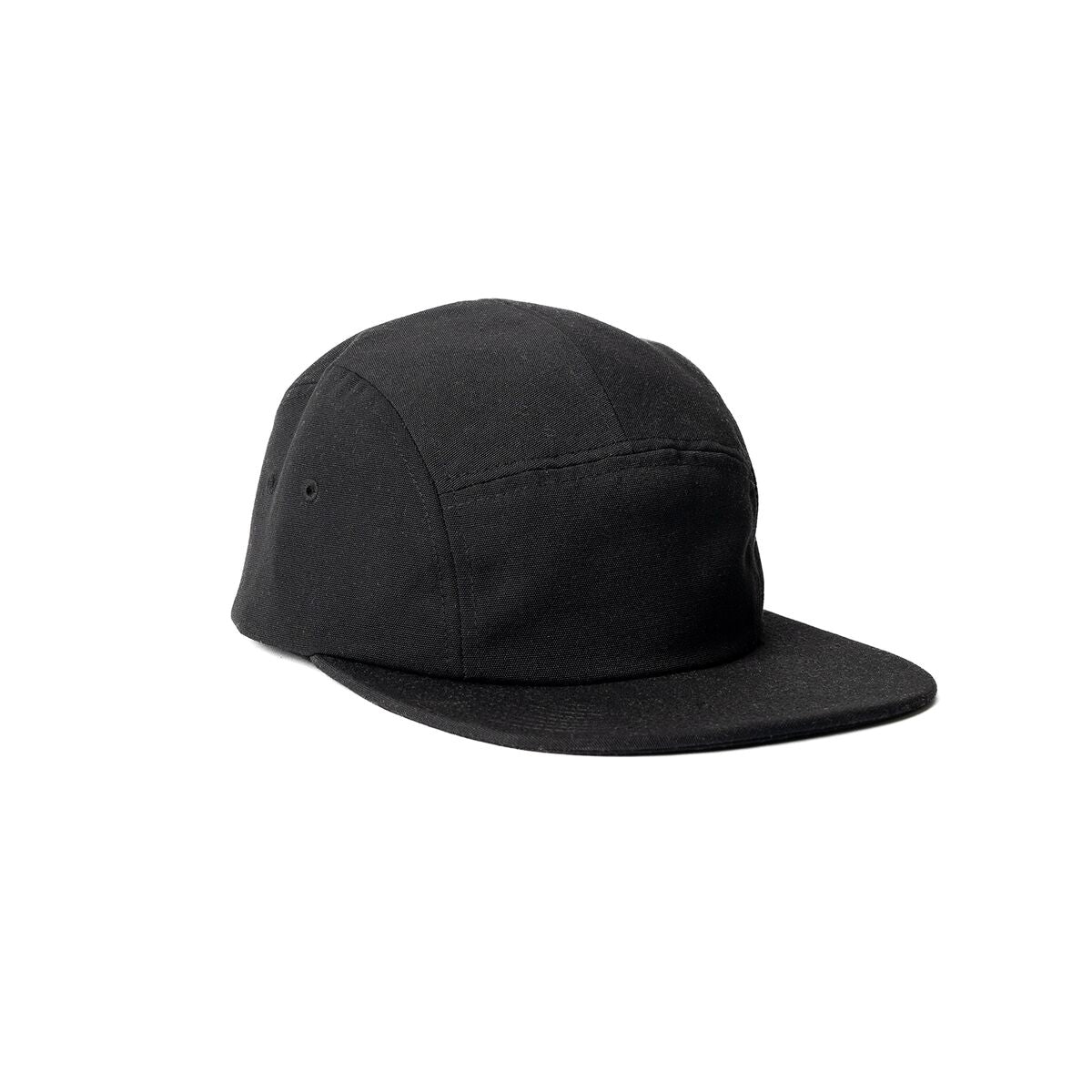 recycled-poly-flat-brim-5-panel-hat-s3 Web_PDP-FlatBrim5PanelHat_Studio_Front_Black.jpg